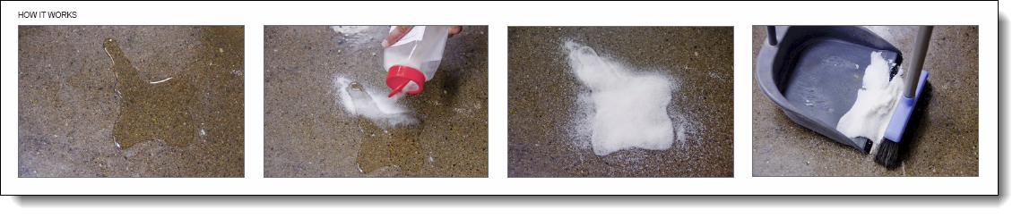 Spill Kill Clean up spills on contact absorbs liquids