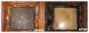 Sump pit degreasing and deodorizing before and after