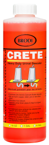 descaling uric scales built up in urinal drain p-trap and eliminating foul odor