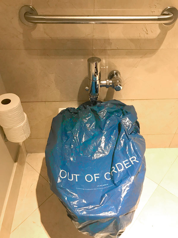 Brodi-Out of Order Bag Urinal Cover for toilets